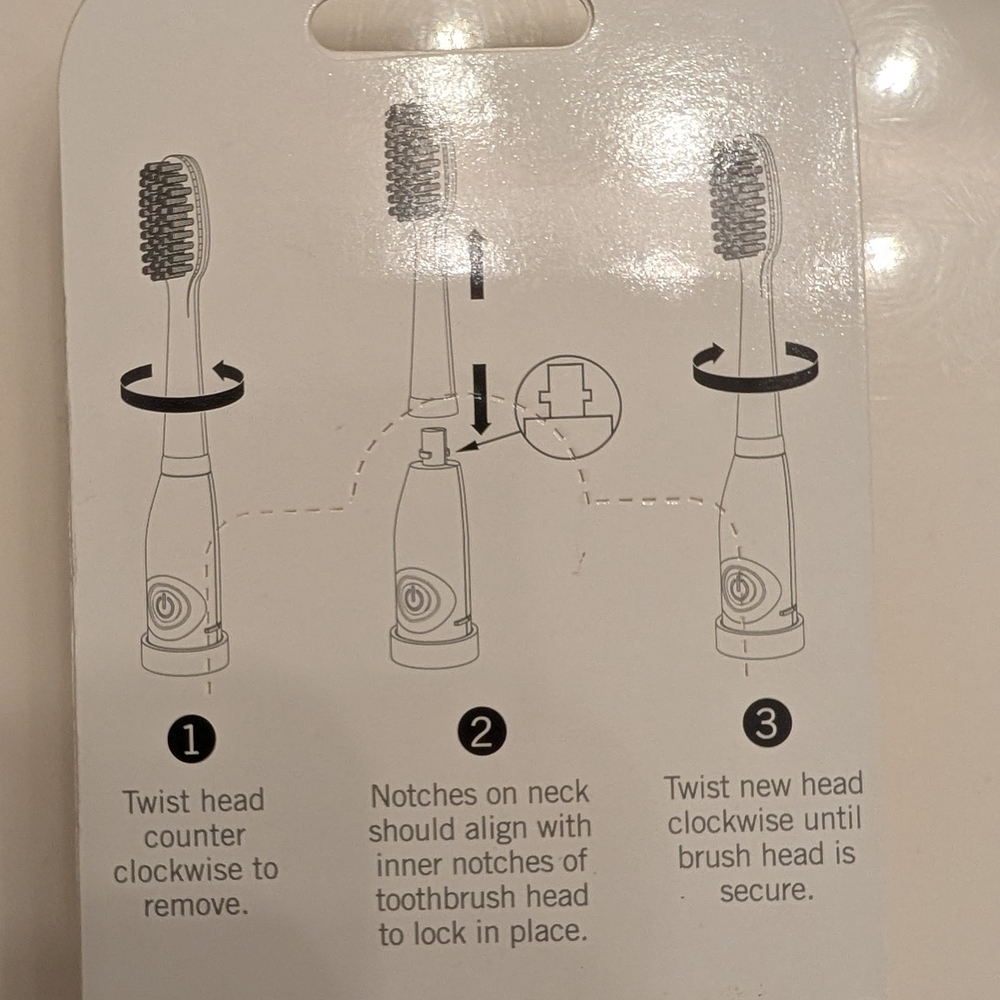 Slim Sonic Replacement Brush Heads - White with Blue Bristles (4 Pack) - Picture 2 of 2